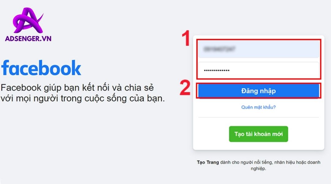 Hai bước đăng nhập vào Facebook trên máy tính đơn giản